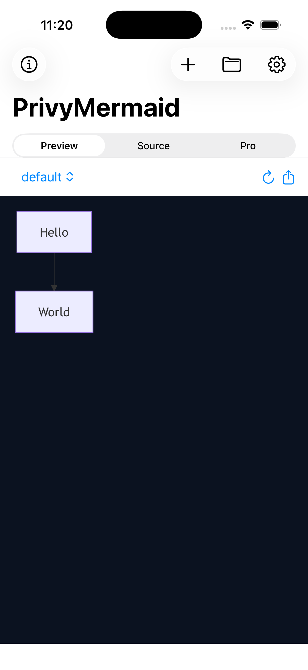 PrivyMermaid iOS - Live Diagram Preview